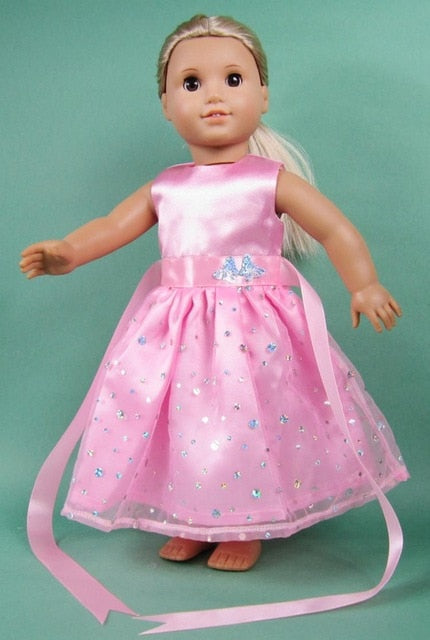 Doll Baby Dress Doll Clothes Handmade Western Dress For 18 Inch American Doll & 43 Cm Baby Doll For Our Generation  Girl`s Toy