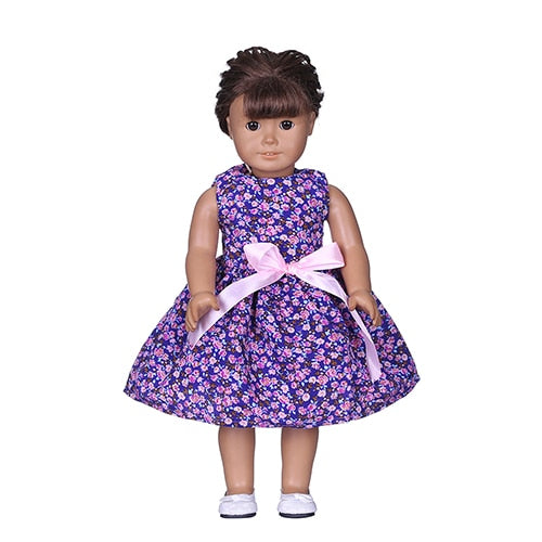 Doll Baby Dress Doll Clothes Handmade Western Dress For 18 Inch American Doll & 43 Cm Baby Doll For Our Generation  Girl`s Toy