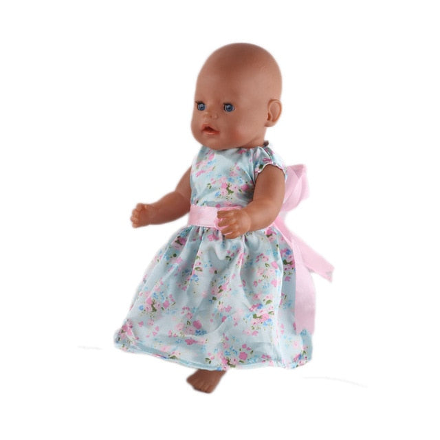 Doll Baby Dress Doll Clothes Handmade Western Dress For 18 Inch American Doll & 43 Cm Baby Doll For Our Generation  Girl`s Toy