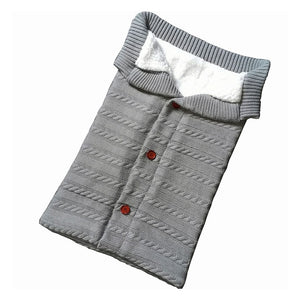 CALOFE Baby Sleeping Bag Thicken Envelope Winter Kids Stroller Sleepsack Knitted Sleep Sack Newborn Swaddle Knit Wool Slaapzak