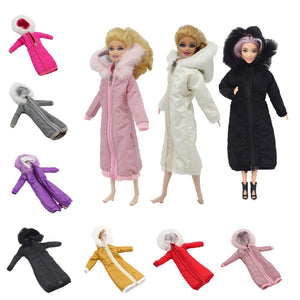 Pretty Long Coat Cotton Dress 1/6 Clothes Toy Winter Wear Wedding Dress Skirt 1/6 BJD Doll Jacket Coat Accessories for Barbies