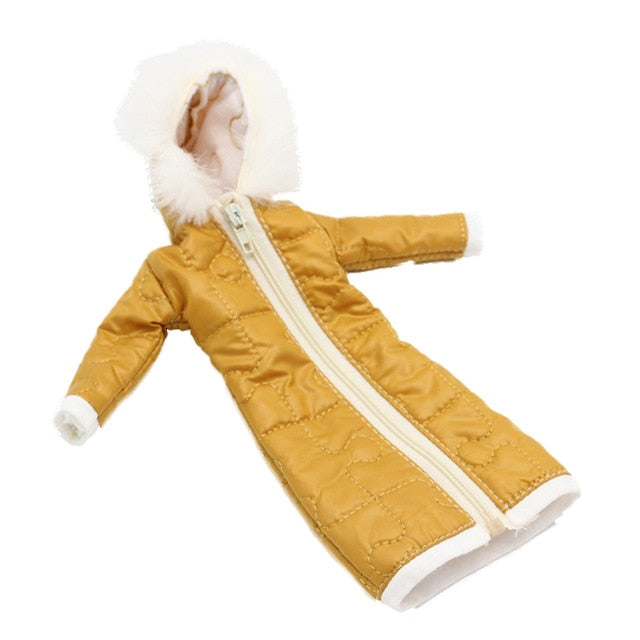 Pretty Long Coat Cotton Dress 1/6 Clothes Toy Winter Wear Wedding Dress Skirt 1/6 BJD Doll Jacket Coat Accessories for Barbies