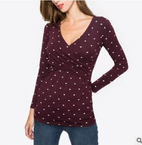 Goocheer Autumn New Women Striped Pregnant Maternity Clothes Nursing Tops Mom Long Sleeve Breastfeeding T-Shirt