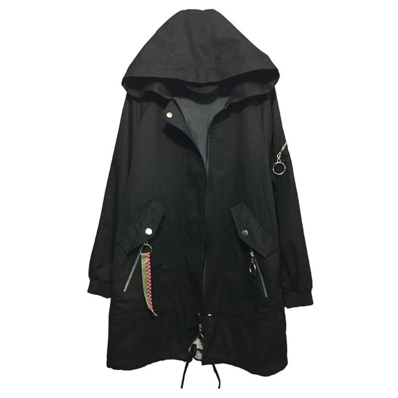 Pregnant Women Spring Autumn Coat 2019 New Korean Parker Spring Cotton Coat Long Paragraph Loose Fashion Jacket Casual Outerwear