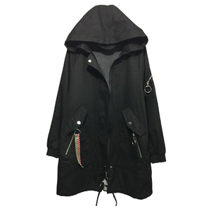Pregnant Women Spring Autumn Coat 2019 New Korean Parker Spring Cotton Coat Long Paragraph Loose Fashion Jacket Casual Outerwear