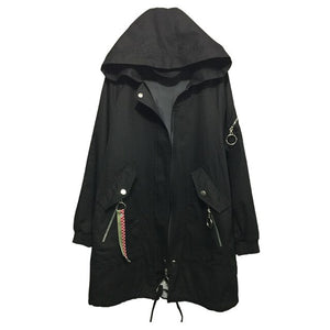Pregnant Women Spring Autumn Coat 2019 New Korean Parker Spring Cotton Coat Long Paragraph Loose Fashion Jacket Casual Outerwear