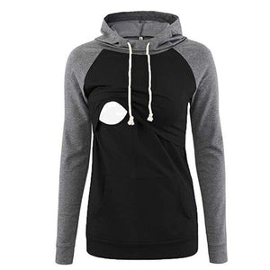 2019 New Patchwork Women Breast-feeding Pregnant Woman Long Sleeve Hoodies Pullovers Hoodies Sweatshirts