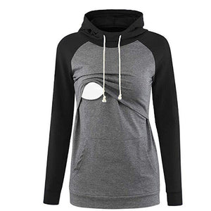 2019 New Patchwork Women Breast-feeding Pregnant Woman Long Sleeve Hoodies Pullovers Hoodies Sweatshirts