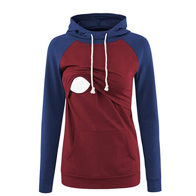 2019 New Patchwork Women Breast-feeding Pregnant Woman Long Sleeve Hoodies Pullovers Hoodies Sweatshirts