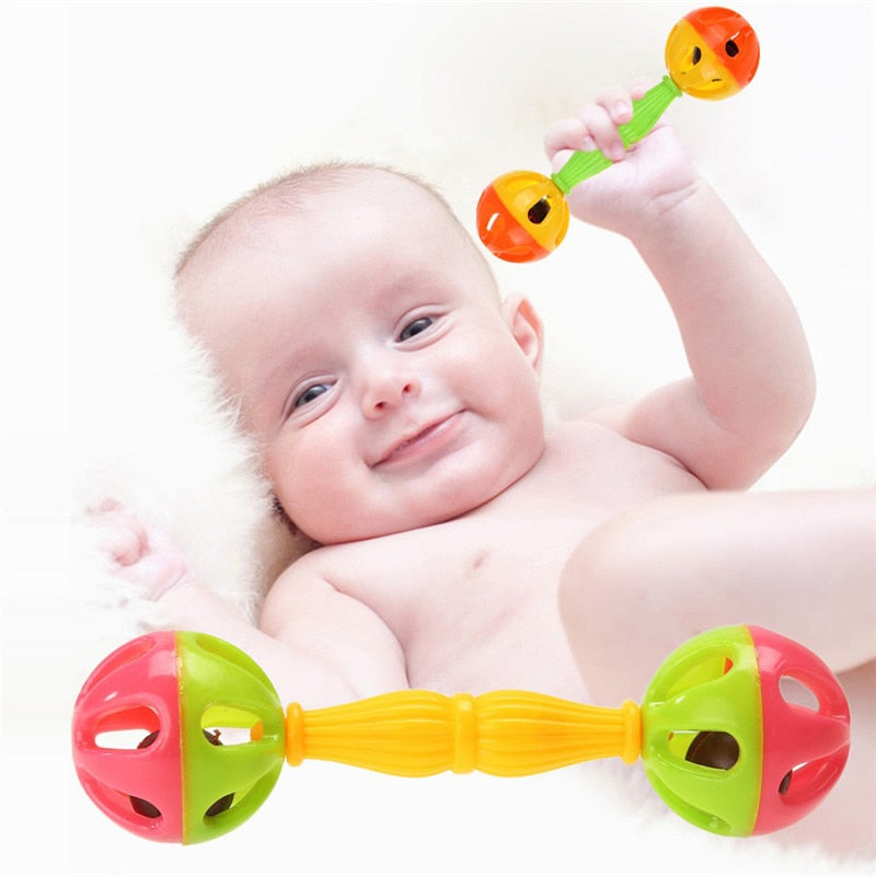 Baby Rattles toy Intelligence Grasping Gums Plastic Hand Bell Rattle Funny Educational Mobiles Toys Early development toy Gifts