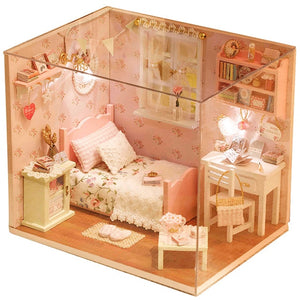 CUTEBEE Doll House DIY Miniature Dollhouse Model Wooden Toy Furnitures Casa De Boneca Dolls Houses Toys Birthday Gift H012