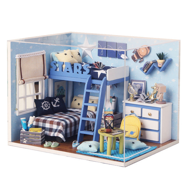 CUTEBEE Doll House DIY Miniature Dollhouse Model Wooden Toy Furnitures Casa De Boneca Dolls Houses Toys Birthday Gift H012