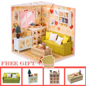 CUTEBEE Doll House DIY Miniature Dollhouse Model Wooden Toy Furnitures Casa De Boneca Dolls Houses Toys Birthday Gift H012