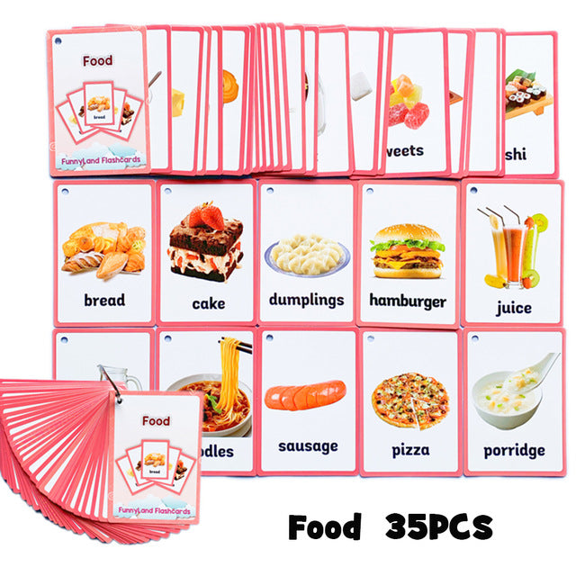 Children Baby English Learning Word Card Pocket Flash Learning Montessori Educational Toys Word Table Game Card for Kids