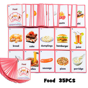 Children Baby English Learning Word Card Pocket Flash Learning Montessori Educational Toys Word Table Game Card for Kids