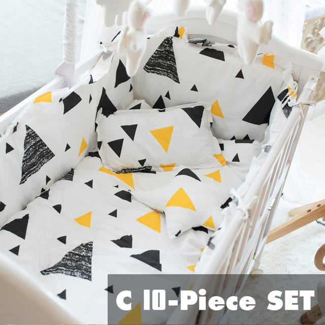 Multiple sizes baby crib Bedding Four Or Five Set Pure Cotton Defence Collide Can Unpick And Wash Full Cotton bumper pillow