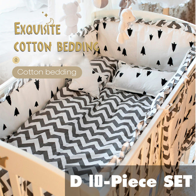 Multiple sizes baby crib Bedding Four Or Five Set Pure Cotton Defence Collide Can Unpick And Wash Full Cotton bumper pillow