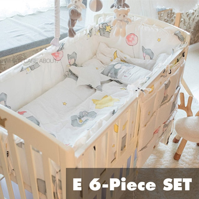 Multiple sizes baby crib Bedding Four Or Five Set Pure Cotton Defence Collide Can Unpick And Wash Full Cotton bumper pillow