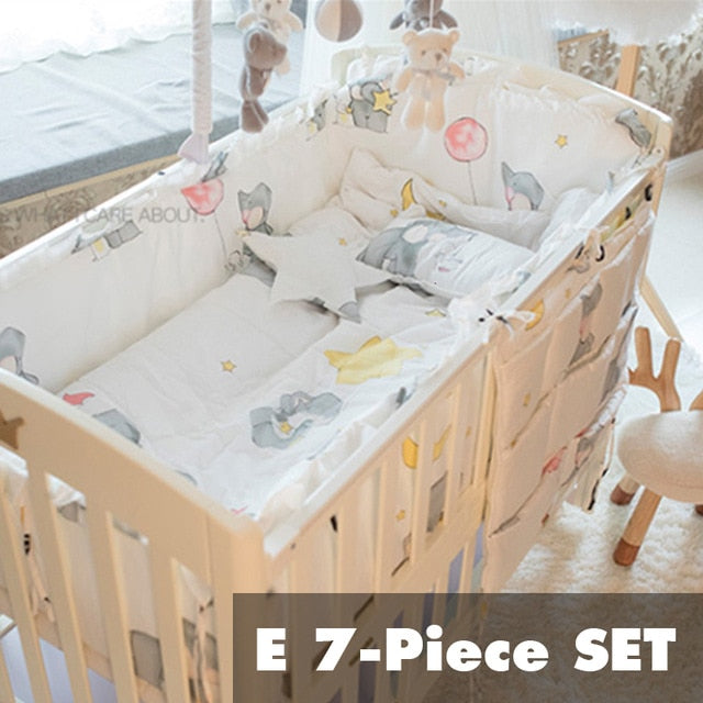 Multiple sizes baby crib Bedding Four Or Five Set Pure Cotton Defence Collide Can Unpick And Wash Full Cotton bumper pillow