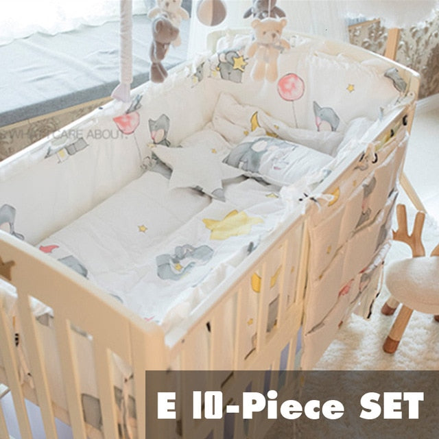 Multiple sizes baby crib Bedding Four Or Five Set Pure Cotton Defence Collide Can Unpick And Wash Full Cotton bumper pillow