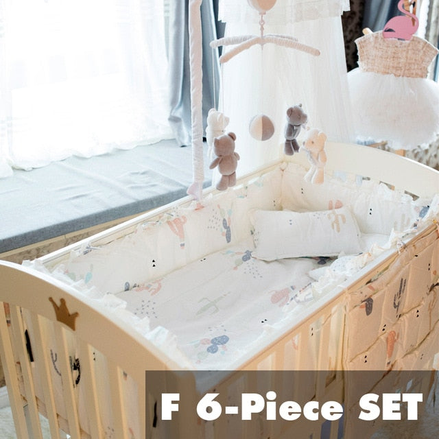 Multiple sizes baby crib Bedding Four Or Five Set Pure Cotton Defence Collide Can Unpick And Wash Full Cotton bumper pillow