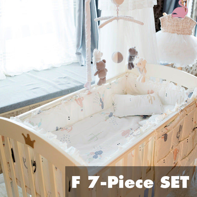 Multiple sizes baby crib Bedding Four Or Five Set Pure Cotton Defence Collide Can Unpick And Wash Full Cotton bumper pillow