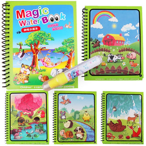 Montessori Painting Drawing Board For Kids Toys Magic Water Drawing Book Coloring Book Doodle & Magic Pen Birthday Gift