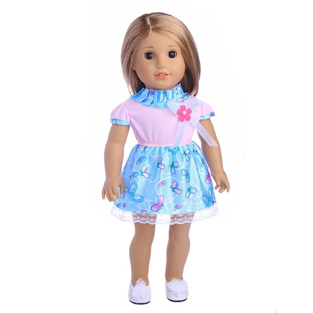 Doll Baby Dress Doll Clothes Handmade Western Dress For 18 Inch American Doll & 43 Cm Baby Doll For Our Generation  Girl`s Toy