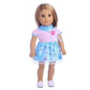 Doll Baby Dress Doll Clothes Handmade Western Dress For 18 Inch American Doll & 43 Cm Baby Doll For Our Generation  Girl`s Toy