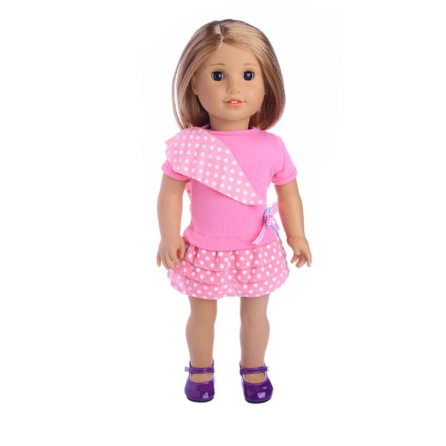 Doll Baby Dress Doll Clothes Handmade Western Dress For 18 Inch American Doll & 43 Cm Baby Doll For Our Generation  Girl`s Toy