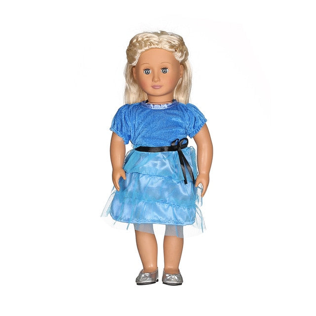 Doll Baby Dress Doll Clothes Handmade Western Dress For 18 Inch American Doll & 43 Cm Baby Doll For Our Generation  Girl`s Toy