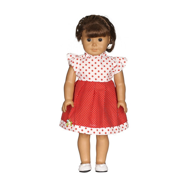 Doll Baby Dress Doll Clothes Handmade Western Dress For 18 Inch American Doll & 43 Cm Baby Doll For Our Generation  Girl`s Toy