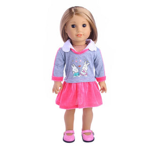 Doll Baby Dress Doll Clothes Handmade Western Dress For 18 Inch American Doll & 43 Cm Baby Doll For Our Generation  Girl`s Toy