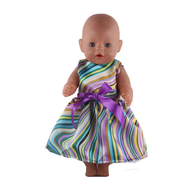 Doll Baby Dress Doll Clothes Handmade Western Dress For 18 Inch American Doll & 43 Cm Baby Doll For Our Generation  Girl`s Toy