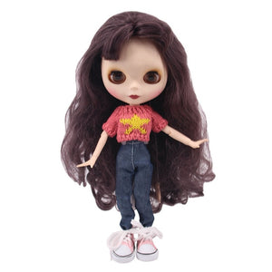 Blyth Doll Clothes 15 Styles 1 Set Clothes=Sweater+Jeans For BJD 30 Cm 1/6 Blyth Doll Dress For Generation Girl`s Christmas Toy
