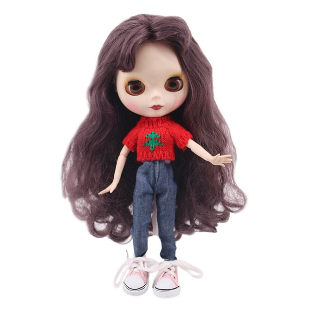 Blyth Doll Clothes 15 Styles 1 Set Clothes=Sweater+Jeans For BJD 30 Cm 1/6 Blyth Doll Dress For Generation Girl`s Christmas Toy