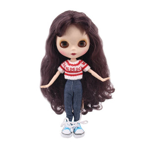 Blyth Doll Clothes 15 Styles 1 Set Clothes=Sweater+Jeans For BJD 30 Cm 1/6 Blyth Doll Dress For Generation Girl`s Christmas Toy