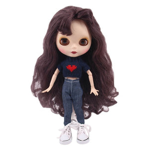 Blyth Doll Clothes 15 Styles 1 Set Clothes=Sweater+Jeans For BJD 30 Cm 1/6 Blyth Doll Dress For Generation Girl`s Christmas Toy