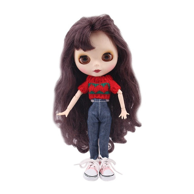 Blyth Doll Clothes 15 Styles 1 Set Clothes=Sweater+Jeans For BJD 30 Cm 1/6 Blyth Doll Dress For Generation Girl`s Christmas Toy