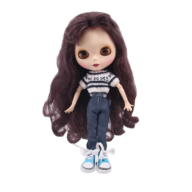 Blyth Doll Clothes 15 Styles 1 Set Clothes=Sweater+Jeans For BJD 30 Cm 1/6 Blyth Doll Dress For Generation Girl`s Christmas Toy