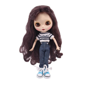 Blyth Doll Clothes 15 Styles 1 Set Clothes=Sweater+Jeans For BJD 30 Cm 1/6 Blyth Doll Dress For Generation Girl`s Christmas Toy