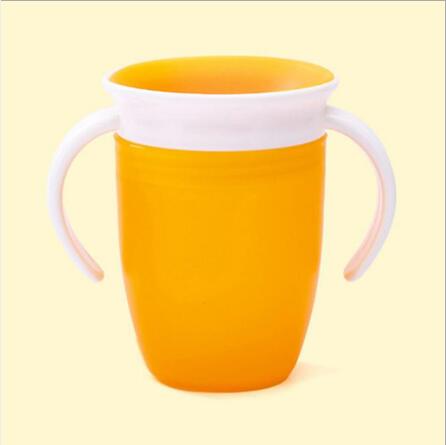 1PC 360 Baby Cups Can Be Rotated Magic Cup Baby Learning Drinking Cup LeakProof Child Water Cup Bottle 260ML Copos