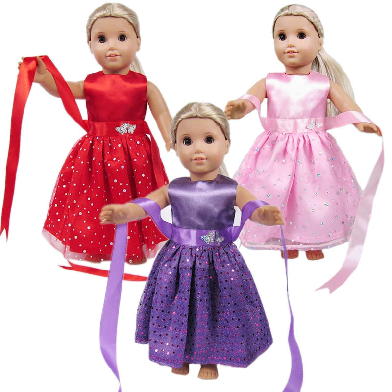 Doll Baby Dress Doll Clothes Handmade Western Dress For 18 Inch American Doll & 43 Cm Baby Doll For Our Generation  Girl`s Toy