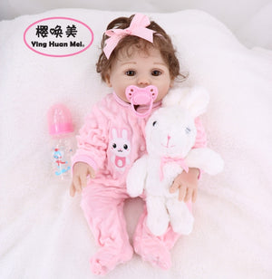 Child Reborn Full Silicone Reborn Full Silicone Body Baby Dolls Boy Girl Twin 43CM Vinyl Realistic Mini Moll Bath Toy waterproof