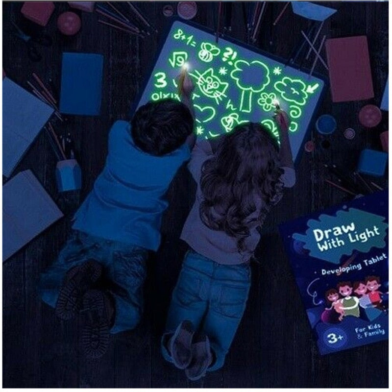 Big Size Illuminate Drawing Board Light In Dark Children Kids Paint Toy DIY Educaitonal 2019 Boy Girl Toys