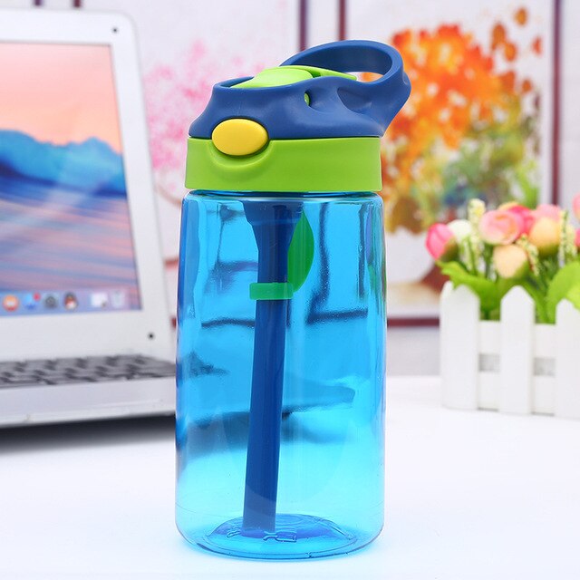 480ML Kids Water Cup Creative Cartoon Baby Feeding Cups With Straws Leakproof Water Bottles Outdoor Portable Children's Cups