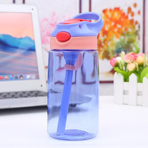 480ML Kids Water Cup Creative Cartoon Baby Feeding Cups With Straws Leakproof Water Bottles Outdoor Portable Children's Cups