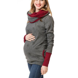 Maternity Breastfeeding Hoodie Autumn Pregnant Sweatshirt  Women Pregnancy Hooded Lactation Clothes For Nursing Mothers Clothing