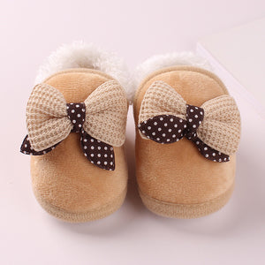 Winter Warm Baby Cotton Shoes And Boots Thickened Warm Soft Soled Walking Shoes Bow Factory Wholesale Free Shipping