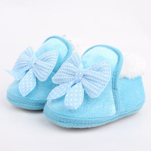 Winter Warm Baby Cotton Shoes And Boots Thickened Warm Soft Soled Walking Shoes Bow Factory Wholesale Free Shipping